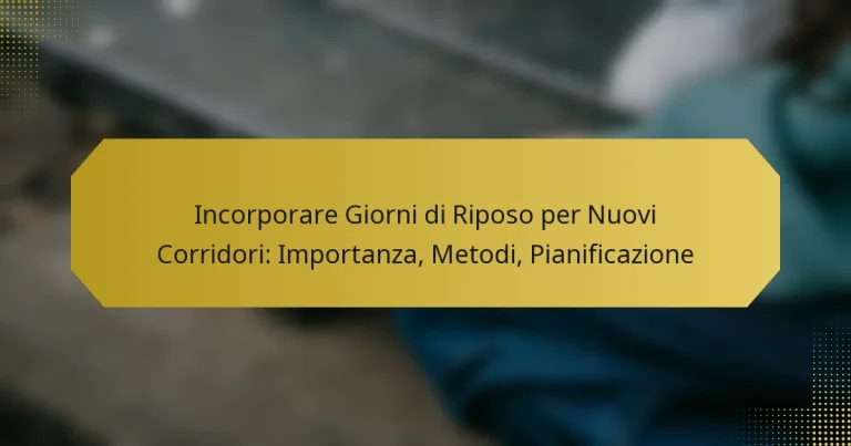 Incorporare Giorni di Riposo per Nuovi Corridori: Importanza, Metodi, Pianificazione