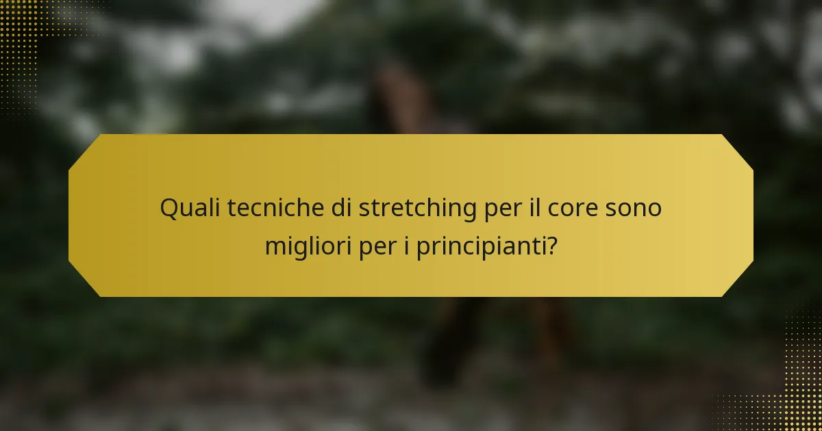 Quali tecniche di stretching per il core sono migliori per i principianti?
